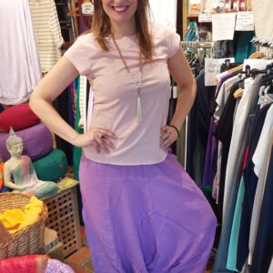 Pantaloni yoga cotone cavallo basso